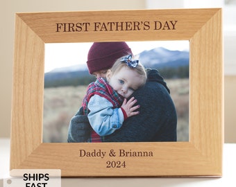 Personalized First Father's Day Picture Frame by Lifetime Creations: New Dad Father's Day Gift, Gift for New Dad, Engraved Frame, SHIPS FAST