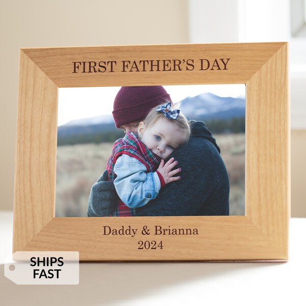 Personalized First Father's Day Picture Frame by Lifetime Creations: New Dad Father's Day Gift, Gift for New Dad, Engraved Frame, SHIPS FAST