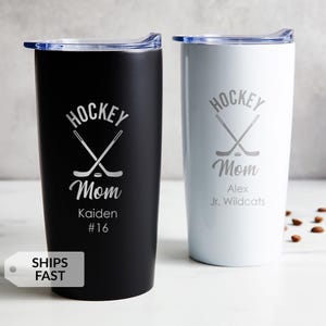 Engraved Personalized Hockey Mom Tumbler by Lifetime Creations: Gift for Hockey Mom from Team, Insulated Coffee Travel Mug SHIPS FAST image 1
