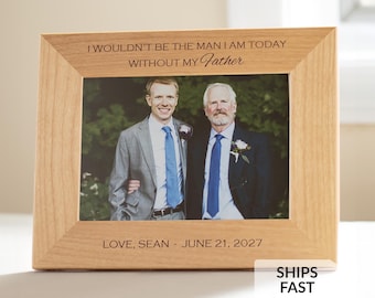 Marco de fotos personalizado para el padre del novio de Lifetime Creations: marco grabado, regalo personalizado para el padre del novio, boda de los padres