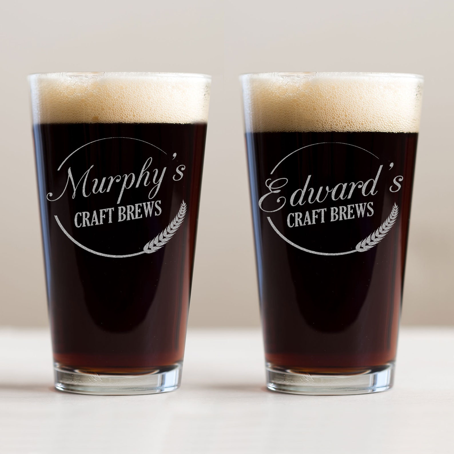 Personalized Craft Beer Pint Glass Engraved Craft Brew Glass Etsy