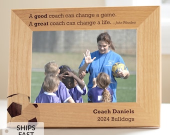 Personalized Soccer Coach Picture Frame by Lifetime Creations: Youth Soccer Coach, High School Soccer Coach Gift Ideas Thank You SHIPS FAST