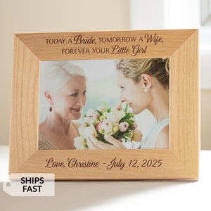 Custom Engraved Mother of the Bride Picture Frame by Lifetime Creations: Mother of the Bride Gift, Personalized Mother of Bride, SHIPS FAST