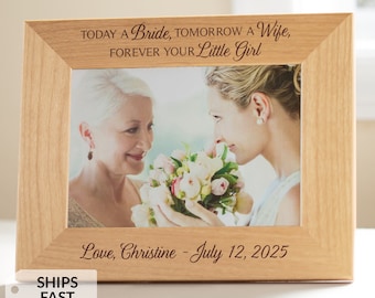 Custom Engraved Mother of the Bride Picture Frame by Lifetime Creations: Mother of the Bride Gift for Wedding, Personalized Mother of Bride