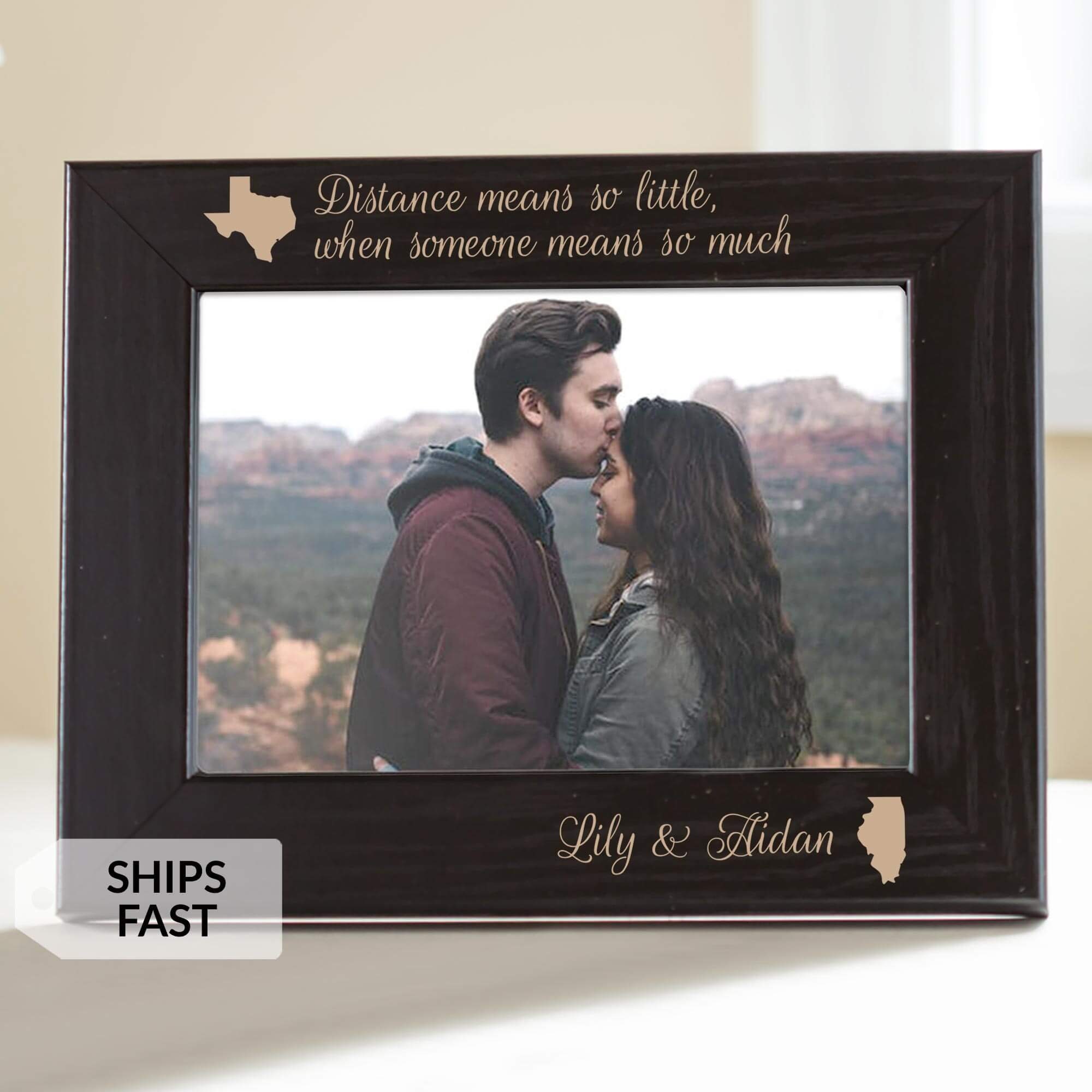 Personalized Long Distance Relationship Picture Frame black