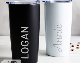 Engraved Personalized Stainless Steel Tumbler by Lifetime Creations: Insulated Coffee Travel Mug with Name 20 oz Travel Mug, Employee Gifts