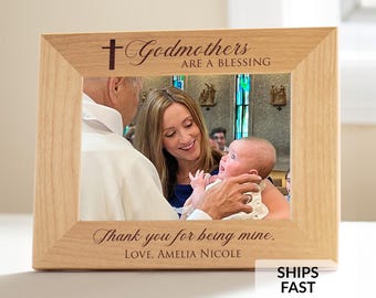 Personalized Godmother Picture Frame: Custom Engraved Godmother Gift, Regalo de Madrina, ENGRAVED IN USA by Lifetime Creations