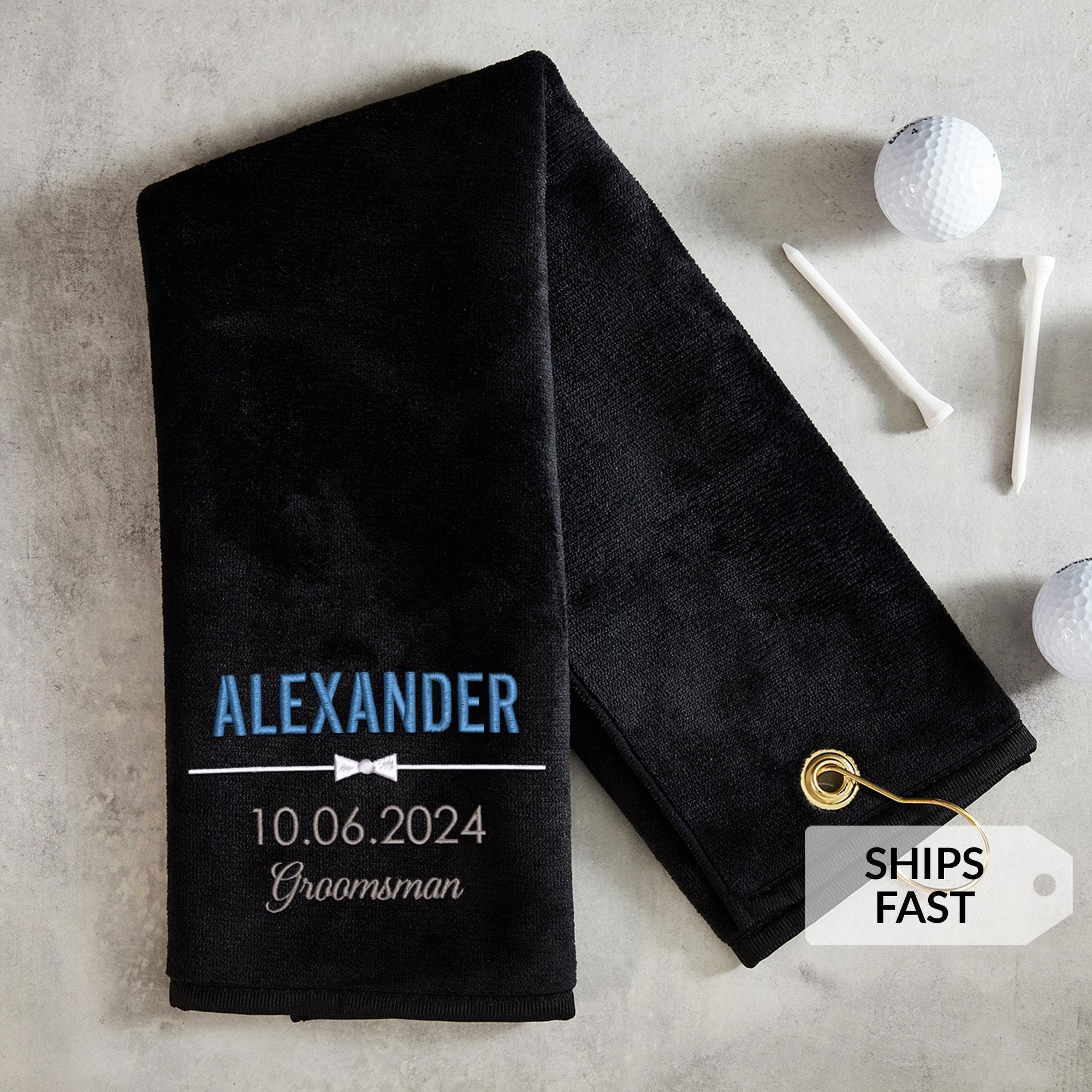 Embroidered Tri Fold Groomsman Golf Towel