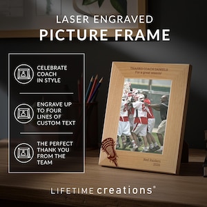 Personalized Lacrosse Coach Picture Frame by Lifetime Creations: Lacrosse Coach Gifts, High School Lacrosse Thank You Gift, ENGRAVED IN USA image 4