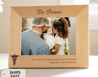 Personalized Doctor Picture Frame by Lifetime Creations: Thank You Gift, Doctor's Office Staff, M.D., Pediatrician, Physician SHIPS FAST