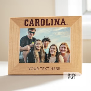 Personalized UNC Tar Heels 5x7 Wood Picture Frame by Lifetime Creations: Engraved UNC Gift, Licensed University of North Carolina Home Decor image 1