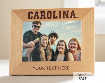 Personalized UNC Tar Heels 5x7 Wood Picture Frame by Lifetime Creations: Engraved UNC Gift, Licensed University of North Carolina Home Decor