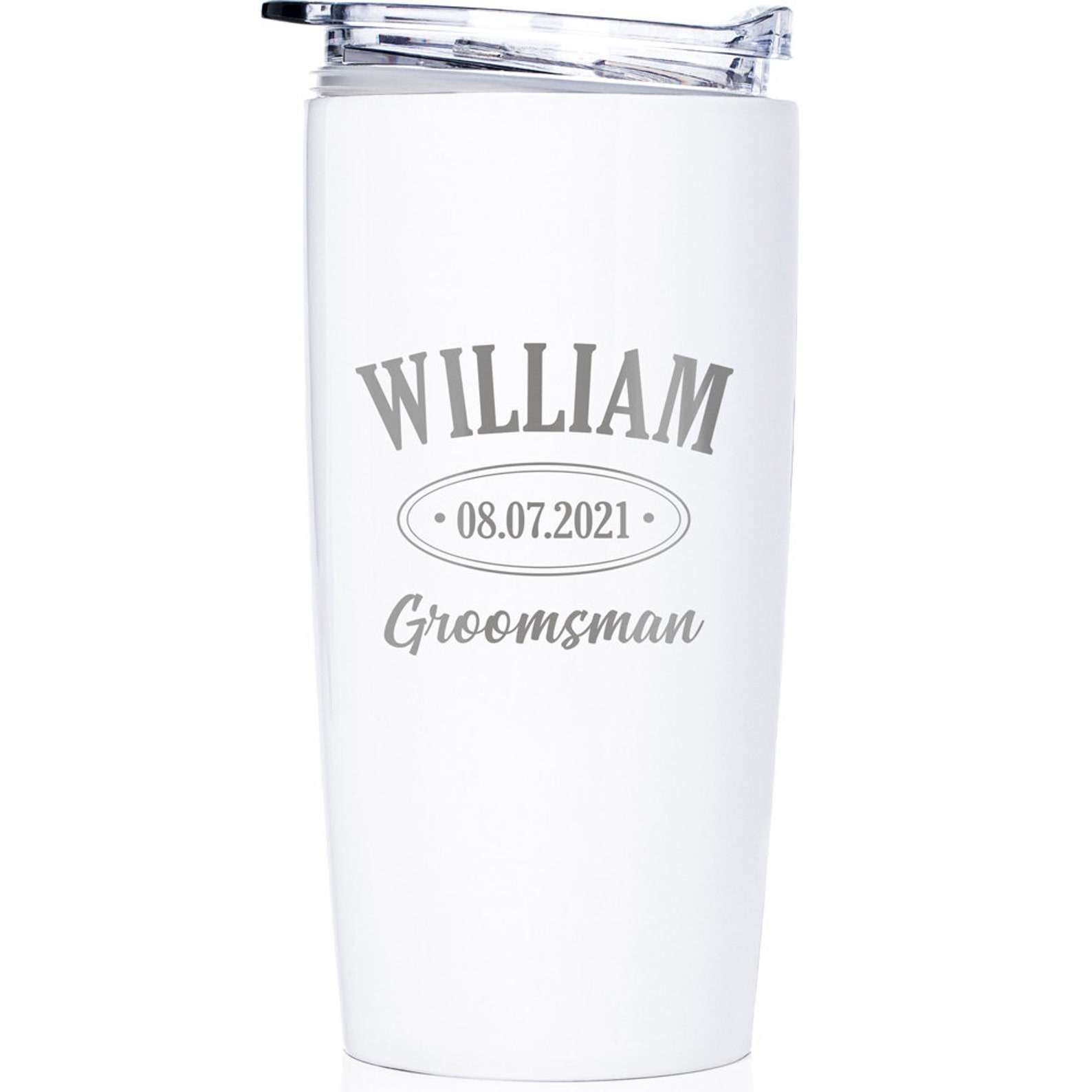 Customized Personalized Stainless Steel Tumbler With Lid - Your Custom Text 20oz | UK