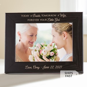 Personalized Mother of the Bride Picture Frame (Black) by Lifetime Creations: Engraved Frame, Custom Mother of the Bride Gift SHIPS FAST