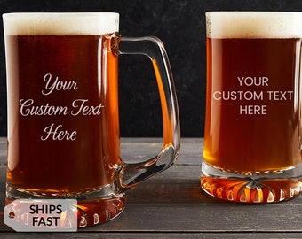 Create Your Own Custom Engraved Beer Mug by Lifetime Creations: Large 25 oz Personalized Beer Mug, Gift for Him, Gift for Dad, SHIPS FAST