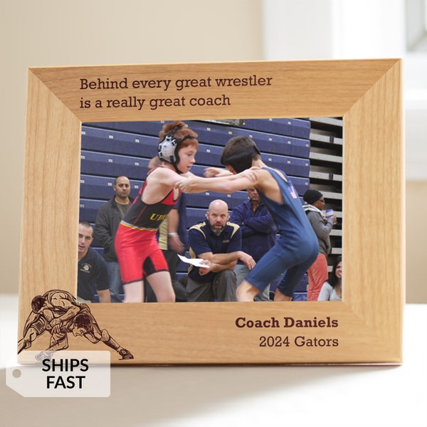 Personalized Wrestling Coach Picture Frame by Lifetime Creations: Wrestling Coach Gift, Youth Wrestling Coach Frame Gift Ideas, SHIPS FAST