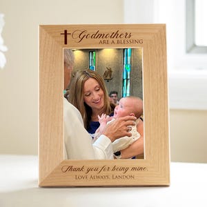 Personalized Godmother Picture Frame: Custom Engraved Godmother Gift, Regalo de Madrina, ENGRAVED IN USA by Lifetime Creations zdjęcie 3