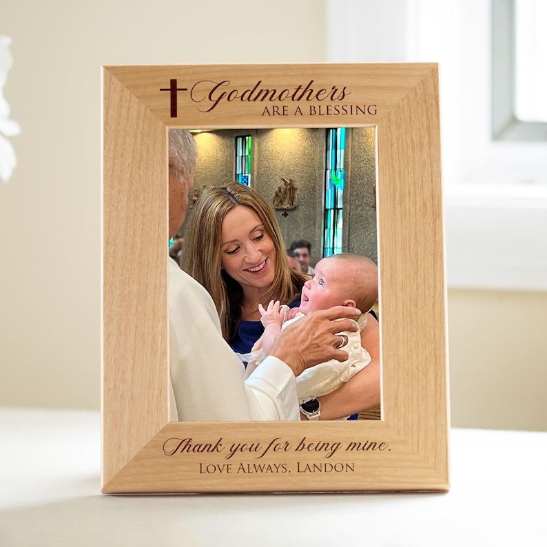 Personalized Godmother Picture Frame: Custom Engraved Godmother Gift, Regalo de Madrina, ENGRAVED IN USA by Lifetime Creations zdjęcie 3