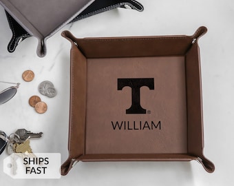 Personalized Tennessee Volunteers Valet Tray by Lifetime Creations: Officially Licensed Tennessee Vols Gift for Men, Football Fan, Christmas