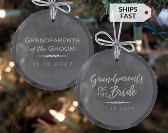 Adorno de boda personalizado para abuelos de Lifetime Creations: Regalo de boda para los abuelos de la novia y el novio. Envío rápido.