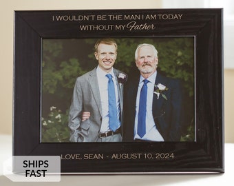 Personalized Father of the Groom Picture Frame (Black) by Lifetime Creations: Engraved Father of Groom Wedding Gift Thank You SHIPS FAST