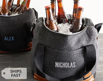 Personalized Groomsman Cooler Bag by Lifetime Creations: Embroidered Can or Bottle Soft Insulated Bag, Groomsmen Gift, Wedding BULK DISCOUNT