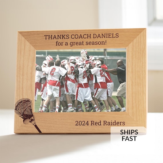 Personalized Lacrosse Coach Picture Frame by Lifetime Creations: Lacrosse Coach Gifts, High School Lacrosse Thank You Gift, ENGRAVED IN USA