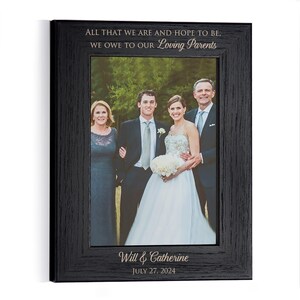 Personalized Parents of the Bride & Groom Picture Frame Black by Lifetime Creations: Engraved Wedding Frame Gift Parents SHIPS FAST image 3