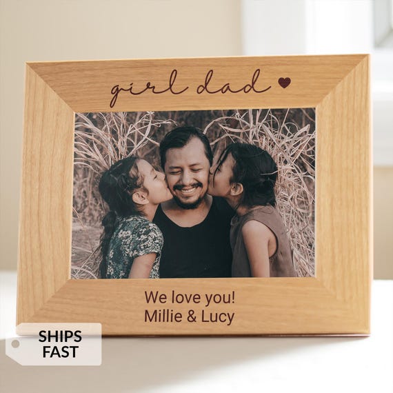 Personalized Girl Dad Picture Frame by Lifetime Creations: Fathers Day Gifts for Girl Dads, Girl Dad Gifts, Father's Day Gifts