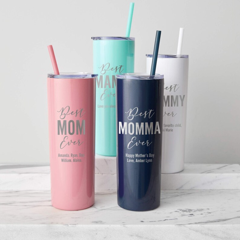Personalized Best Mom Ever Tumbler with Straw by Lifetime Creations: Mother/'s Day Gifts Momma Mommy Engraved Water Tumbler for Mom