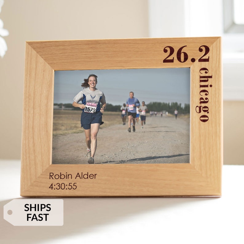 Personalized Marathon Picture Frame by Lifetime Creations: Gift for Runner, Marathoner, Running Gift 26.2 Half Marathon, 10K, 5K, SHIPS FAST Bild 1