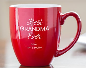 Engraved Personalized Best Grandma Ever Coffee Mug by Lifetime Creations: Mother's Day Gift for Grandmother, Nana Mug, Abuelita, Birthday