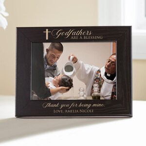 Personalized Godparent Picture Frame (Black): Personalized Godmother Gift, Personalized Godfather Gift, Gifts for Godparents, MADE IN USA image 7