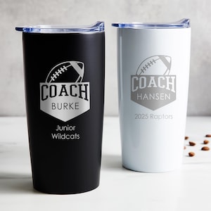 Engraved Personalized Football Coach Tumbler by Lifetime Creations: Customized Football Coach Gift, Coach Appreciation, Thank You