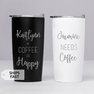 Custom Engraved Stainless Steel Coffee Tumbler by Lifetime Creations