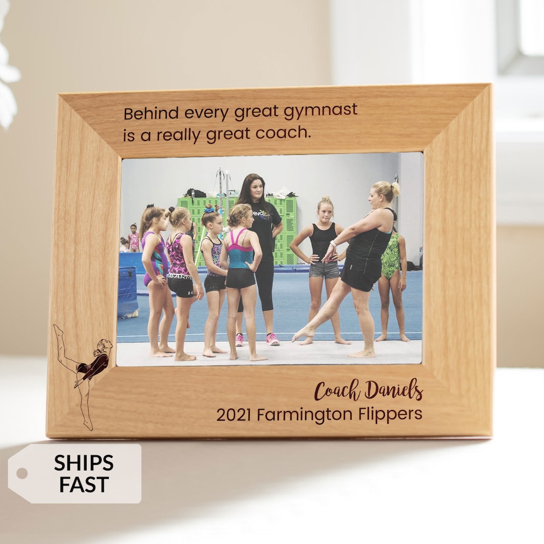 Personalized Gymnastics Coach Picture Frame Engraved Gymnastics Coach