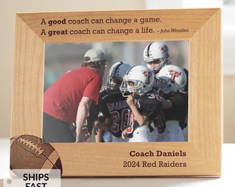 Personalized Football Coach Picture Frame by Lifetime Creations: Youth Football Coach Gift, End of Year Season Thank You SHIPS FAST