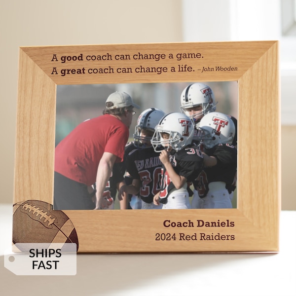 Personalized Football Coach Picture Frame by Lifetime Creations: Youth Football Coach Gift, End of Year Season Thank You SHIPS FAST