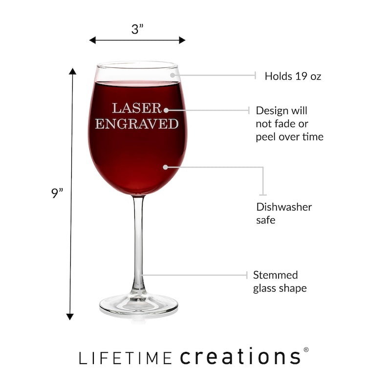 Personalized Stepmother of the Bride or Stepmother of the Groom Wine Glass by Lifetime Creations: Bonus Mom Stepmom Wedding Gift MADE IN USA image 7