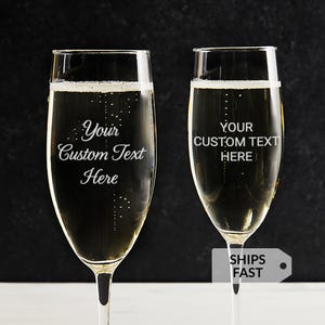 Create Your Own Custom Engraved Personalized Champagne Flute by Lifetime Creations: Gift for Her, Home Bar, Bridesmaid Proposal, SHIPS FAST