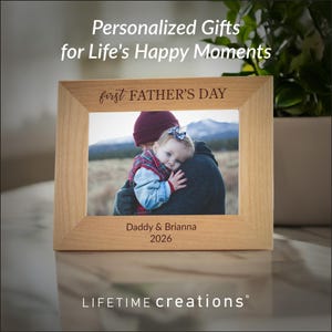 Personalized First Father's Day Picture Frame by Lifetime Creations: New Dad Gift, 1st Fathers Day Gifts, 2026 Father's Day ENGRAVED in USA image 9