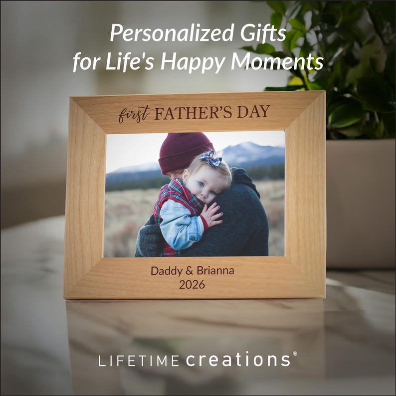Personalized First Father's Day Picture Frame by Lifetime Creations: New Dad Gift, 1st Fathers Day Gifts, 2026 Father's Day ENGRAVED in USA image 9
