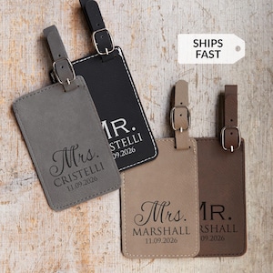 Personalized Mr and Mrs Luggage Tags by Lifetime Creations: Wedding Luggage Tags, Honeymoon Gifts, Wedding Anniversary Gifts ENGRAVED IN USA