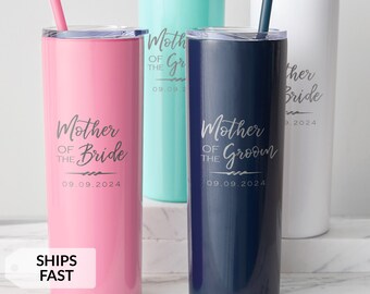 Engraved Personalized Mother of the Bride or Mother of the Groom Tumbler by Lifetime Creations: Skinny Water Tumbler Gift for Mom SHIPS FAST