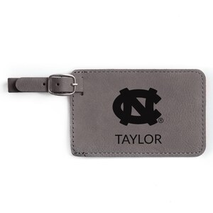 Personalized North Carolina Tar Heels Luggage tag by Lifetime Creations: Officially Licensed UNC Tarheels, UNC Gifts, UNC Graduation Gift Gray