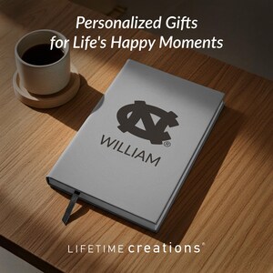 Personalized UNC Tar Heels Journal by Lifetime Creations: Engraved Vegan Leather Notebook, Licensed University of North Carolina Gift immagine 6