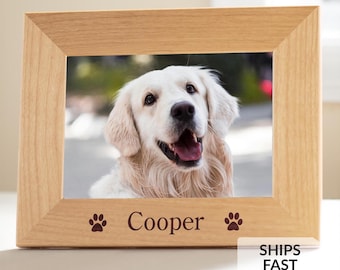 Personalized Dog Picture Frame by Lifetime Creations: Custom Engraved Pet Picture Frame, Pet Memorial Gifts, ENGRAVED IN USA