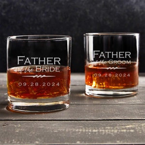 Engraved Personalized Father of the Bride or Father of the Groom Whiskey Glass by Lifetime Creations