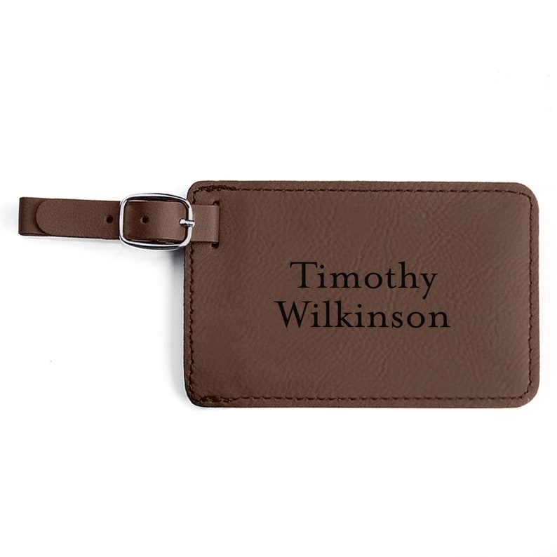 Personalized Luggage Tag by Lifetime Creations: Custom Luggage Tag with Name, Engraved Vegan Leather Bag Tag, Bulk Pricing, Employee Gifts image 5