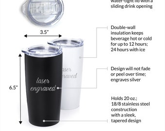 Personalized Mother's Day 20 oz Insulated Stainless Steel Wine Tumbler Koyal Wholesale
